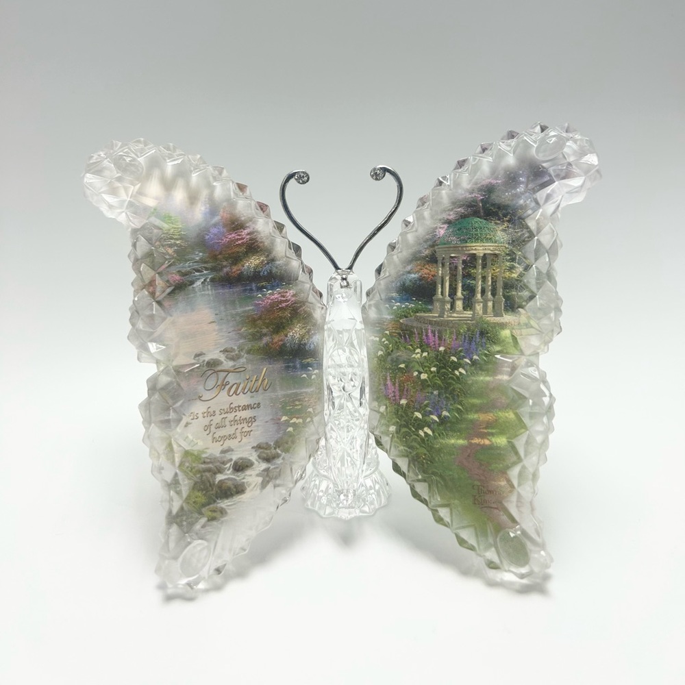 The Bradford Exchange Thomas Kinkade Faith Crystalline Butterfly Sculpture.